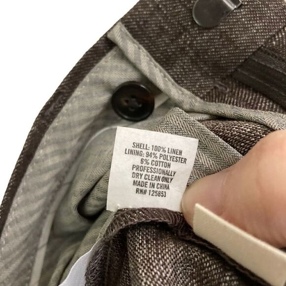 Taylor Stitch The Sheffield Trouser Mens 29 In Coco Brown Linen Unfinished NEW - Picture 15 of 16